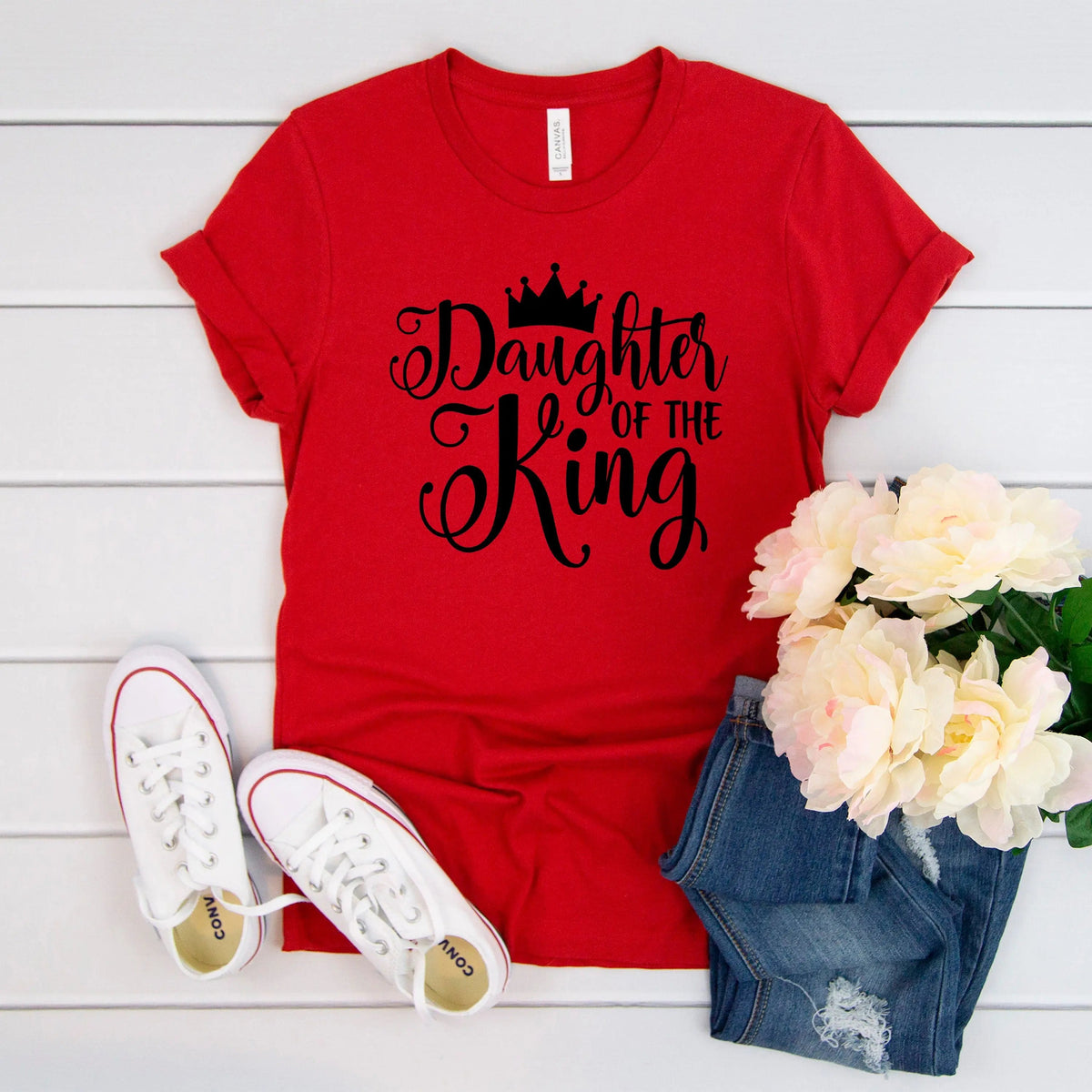 Daughter of the King T-shirt, Christian shirt for women, Jesus shirt, Faith shirts for her, by Joyful Moose