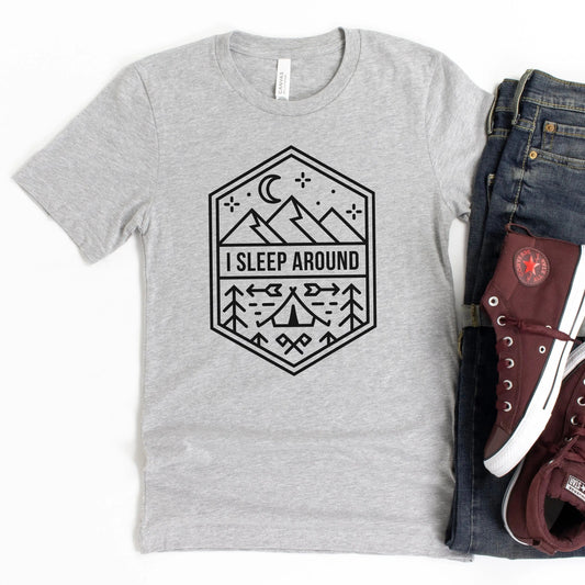 Funny Camping Shirt, Camping graphic tee, travel gifts for him, funny men graphic tees, RV Tent Outdoors by Joyful Moose