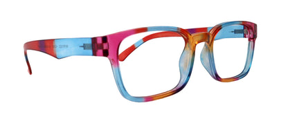 Amsterdam (Premium) Reading Glasses High End Reading Glass, magnifying glasses Multi Colors. Geometric Shape ( Blue, Purple, Orange n Red) by NY Fifth Avenue