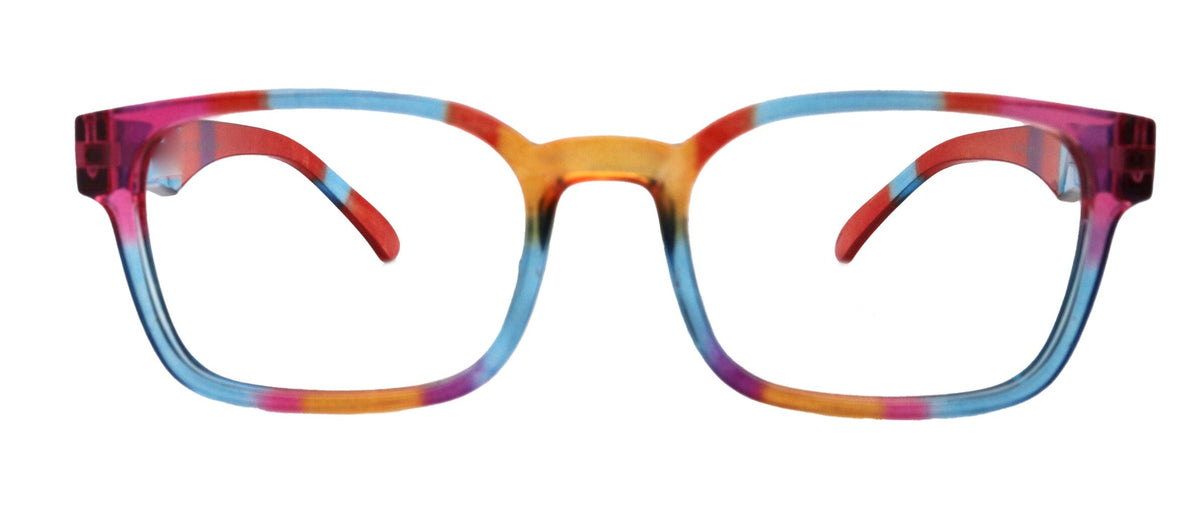 Amsterdam (Premium) Reading Glasses High End Reading Glass, magnifying glasses Multi Colors. Geometric Shape ( Blue, Purple, Orange n Red) by NY Fifth Avenue