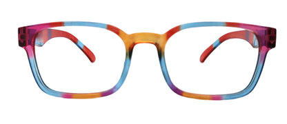 Amsterdam (Premium) Reading Glasses High End Reading Glass, magnifying glasses Multi Colors. Geometric Shape ( Blue, Purple, Orange n Red) by NY Fifth Avenue