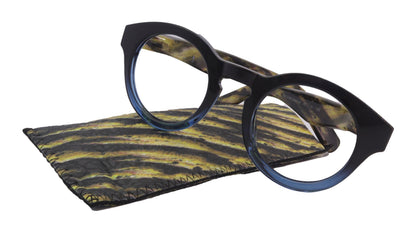 Berlin, (Blue Light Glasses) Reading, High End Readers, Magnifying Eyeglass (Black/Blue) (Round) (Thick Frame) (Over size) NY Fifth Avenue by NY Fifth Avenue