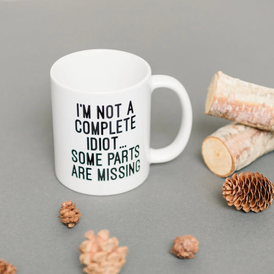 Funny Coffee Mug, Gag Gift, sarcastic mug for men, mugs with sayings, coworker gift, Idiot ceramic coffee mug by Joyful Moose
