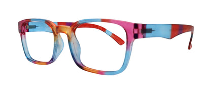 Amsterdam (Premium) Reading Glasses High End Reading Glass, magnifying glasses Multi Colors. Geometric Shape ( Blue, Purple, Orange n Red) by NY Fifth Avenue