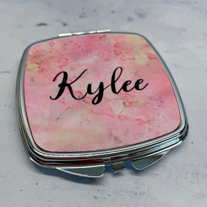 Personalized Gift for Her, bridesmaid gifts, Personalized Compact Mirror, cosmetic gifts for her under 20, personalized gifts for women by Joyful Moose