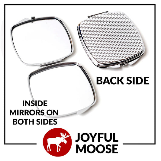 personalized bridesmaid gift, Personalized Floral Watercolor Wreath Compact Purse Mirror, Pocket Mirror for Bridal Party by Joyful Moose