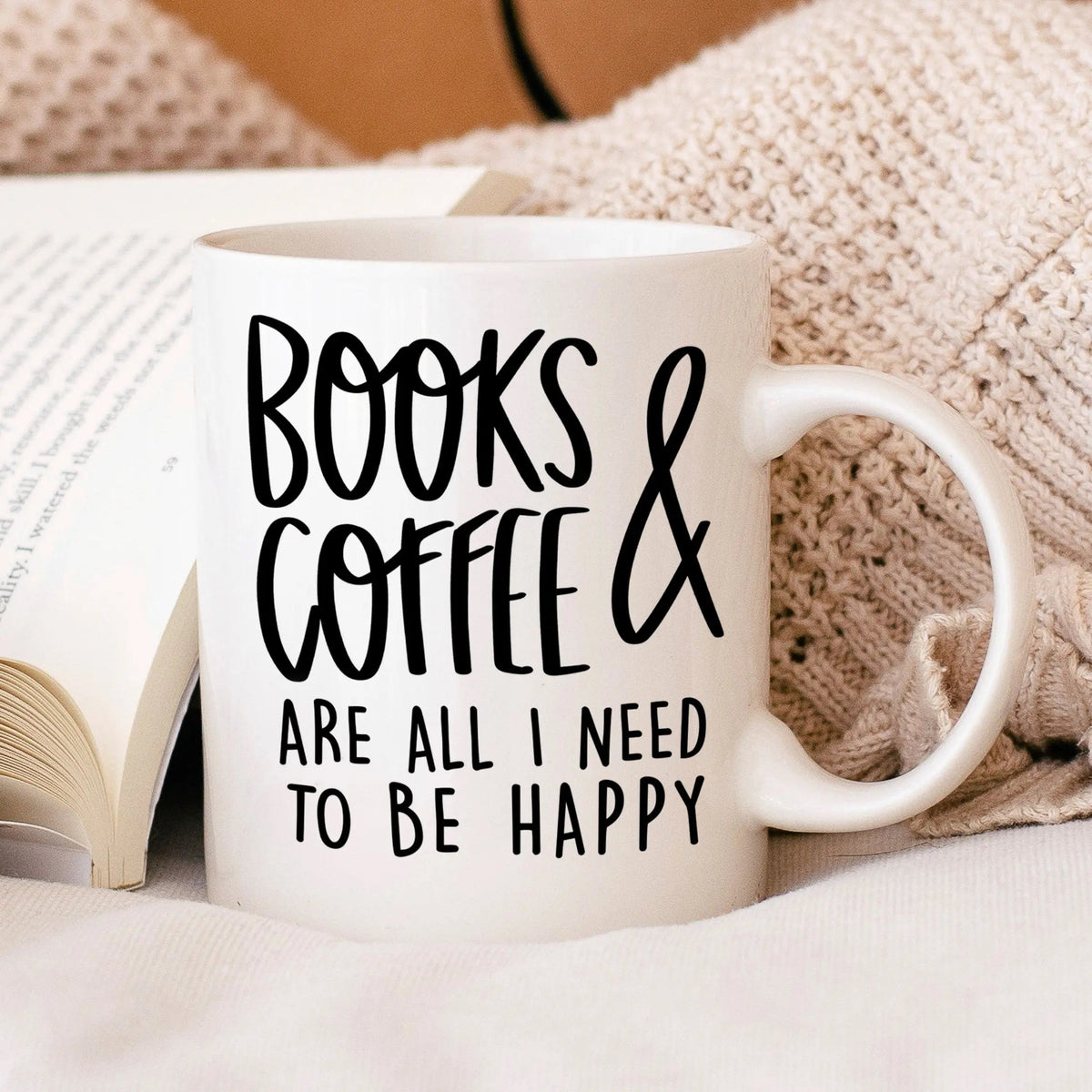 Book Lover Mug - Ceramic Coffee Mug for Book Club Gifts & Reader Gift Ideas 11 oz or 15 oz by Joyful Moose