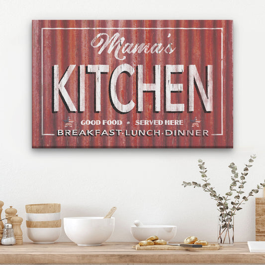 Personalized Antique Kitchen Signs - Vintage Rustic Metal Look Canvas Wall Decor by Off The Square Designs
