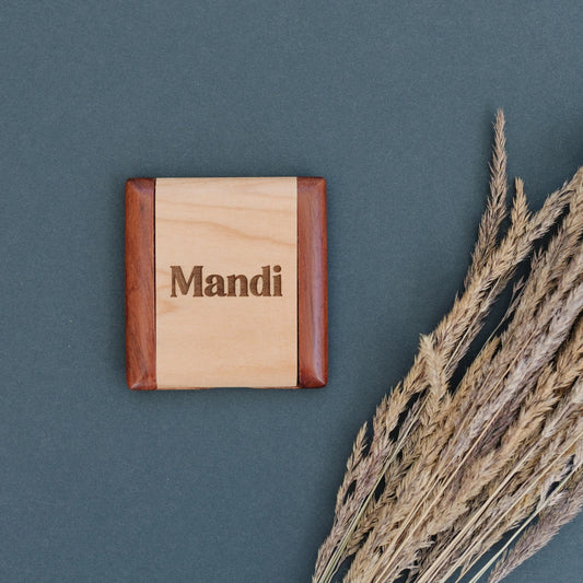 Wood Compact Mirror - Personalized mirror - personalized gift for her - hand held mirror - Wood Mirror - wooden mirror - custom gift for her by Joyful Moose