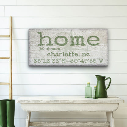 Personalized Home Compass Coordinates Canvas Wall Sign by Off The Square Designs
