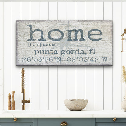 Personalized Home Compass Coordinates Canvas Wall Sign by Off The Square Designs