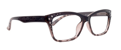 Miriam (Premium) Reading Glasses, High End Readers, Magnifying Glasses (Square) Women Rhinestone bling (Brown) NY Fifth Avenue by NY Fifth Avenue