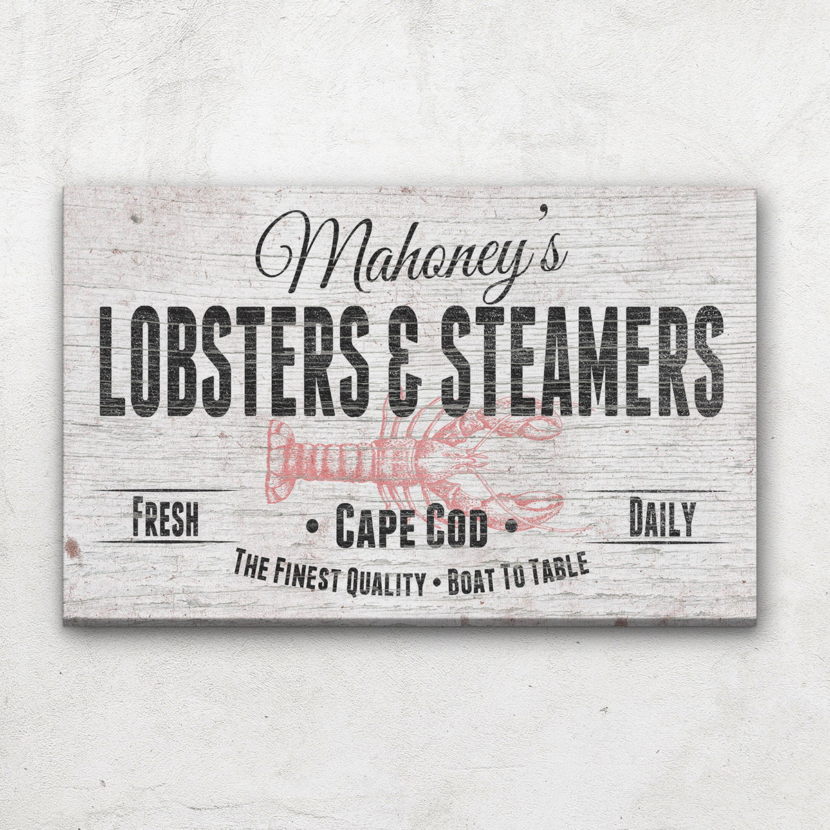 Personalized Lobster & Steamers Restaurant Canvas Sign by Off The Square Designs