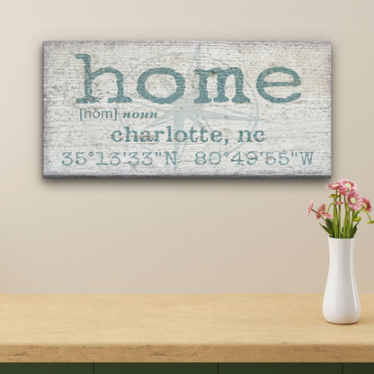Personalized Home Compass Coordinates Canvas Wall Sign by Off The Square Designs