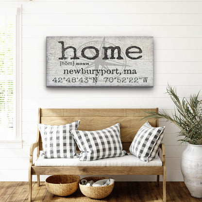 Personalized Home Compass Coordinates Canvas Wall Sign by Off The Square Designs