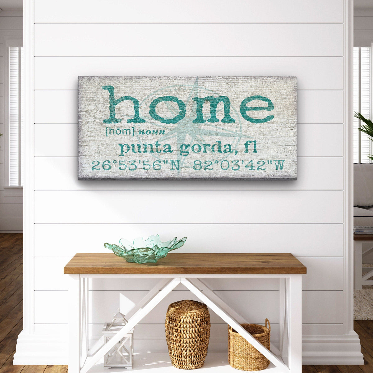 Personalized Home Compass Coordinates Canvas Wall Sign by Off The Square Designs