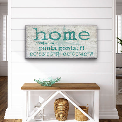 Personalized Home Compass Coordinates Canvas Wall Sign by Off The Square Designs