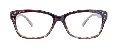 Miriam (Premium) Reading Glasses, High End Readers, Magnifying Glasses (Square) Women Rhinestone bling (Brown) NY Fifth Avenue by NY Fifth Avenue