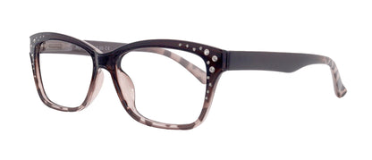 Miriam (Premium) Reading Glasses, High End Readers, Magnifying Glasses (Square) Women Rhinestone bling (Brown) NY Fifth Avenue by NY Fifth Avenue