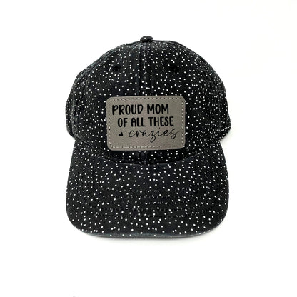 Mom Hat - leather patch hat - Leopard Pattern trucker baseball cap - ponytail hats for women - Gift for Mom - mama hat by Joyful Moose