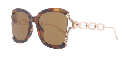 Poppy Glamorous Bling Square Women Sunglasses W Genuine European Crystals, 100% UV Protection. NY Fifth Avenue by NY Fifth Avenue