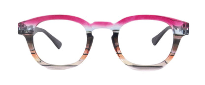 Sorbet Premium Reading Glasses High End Readers +1.25 .. +4.00 (Rose, Brown Transparent) Round Optical Frames. NY Fifth Avenue. by NY Fifth Avenue