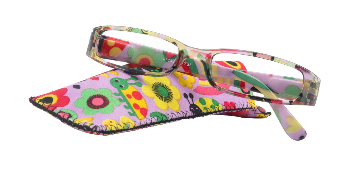 Elsa, Premium Reading Glasses for Women (Purple flower ) Optical Frame, NY Fifth Avenue by NY Fifth Avenue