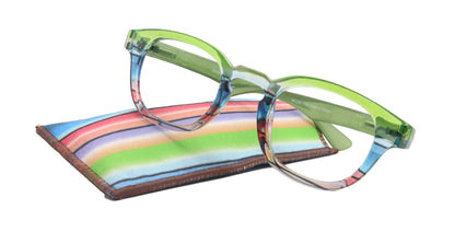 Sorbet Premium Reading Glasses High End Readers +1.25 .. +4.00 (Green Transparent) Round Optical Frames. NY Fifth Avenue. by NY Fifth Avenue
