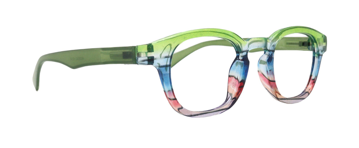 Sorbet Premium Reading Glasses High End Readers +1.25 .. +4.00 (Green Transparent) Round Optical Frames. NY Fifth Avenue. by NY Fifth Avenue