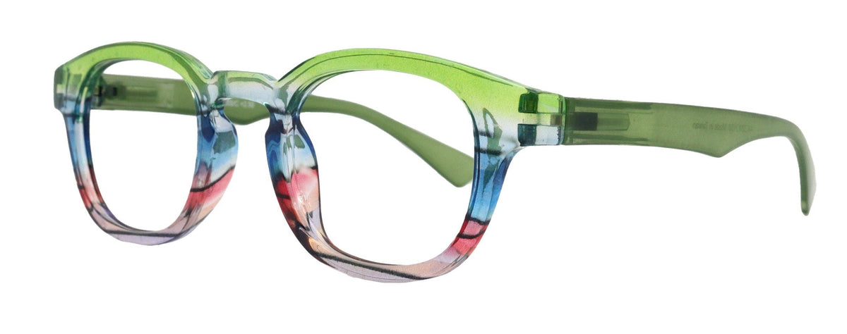 Sorbet Premium Reading Glasses High End Readers +1.25 .. +4.00 (Green Transparent) Round Optical Frames. NY Fifth Avenue. by NY Fifth Avenue