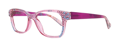 Azul, (Bling) Reading Glasses 4 Women W (Aquamarine N Rose)Genuine European Crystals. +1.5..+3 NY Fifth Avenue (Wide frame) by NY Fifth Avenue