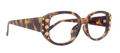 Petunia Bling Reading Glasses, Copper W Brown, Large Frame, High End Readers, Bifocal, Sun readers, Trendy Style, NY Fifth Avenue by NY Fifth Avenue