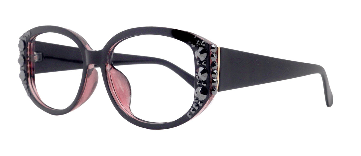 Petunia Oversized Bling Reading Glasses, Hematite, Large Frame, High-End Readers, Bifocal, Sun readers, Trendy Style, NY Fifth Avenue by NY Fifth Avenue