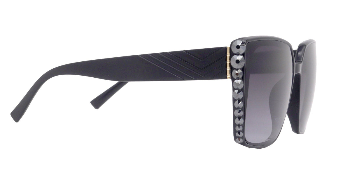 Aurora Bling Women Sunglasses Hematite Genuine European Crystals, 100% UV Protection. NY Fifth Avenue by NY Fifth Avenue