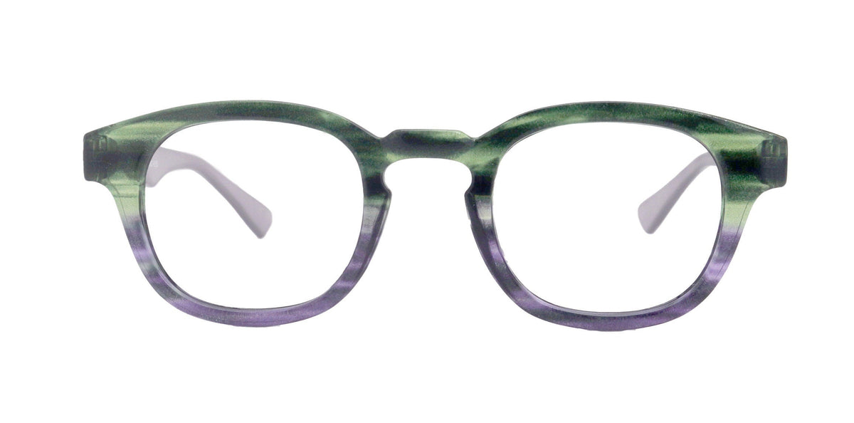 Sorbet Premium Reading Glasses High End Readers +1.25 .. +4.00 (Purple, Green Transparent) Round Optical Frames. NY Fifth Avenue. by NY Fifth Avenue