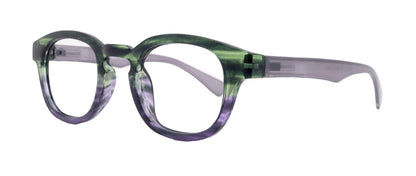 Sorbet Premium Reading Glasses High End Readers +1.25 .. +4.00 (Purple, Green Transparent) Round Optical Frames. NY Fifth Avenue. by NY Fifth Avenue