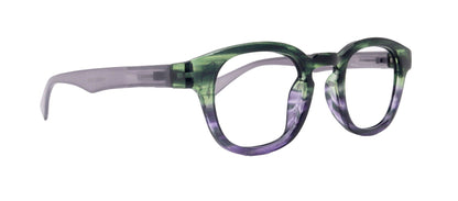 Sorbet Premium Reading Glasses High End Readers +1.25 .. +4.00 (Purple, Green Transparent) Round Optical Frames. NY Fifth Avenue. by NY Fifth Avenue