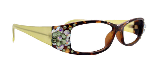 All Favorite, (Bling) Reading Glasses Women Adorned W European Crystals (Tortoise Brown) Frame +4 +4.5 +5 +6 NY Fifth Avenue. by NY Fifth Avenue