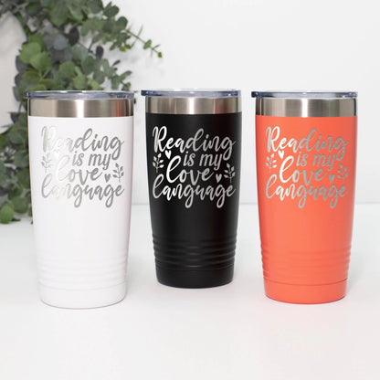 Book Lovers Gift Engraved Reading Tumbler Gift for Readers by Joyful Moose