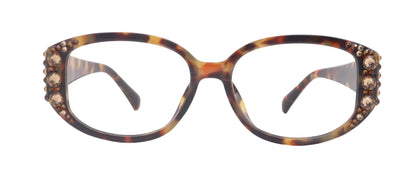 Petunia Bling Reading Glasses, Copper W Brown, Large Frame, High End Readers, Bifocal, Sun readers, Trendy Style, NY Fifth Avenue by NY Fifth Avenue