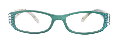 Rosie Bling Reading Glasses Women W (Clear N Turquoise) Genuine European Crystals (Turquoise / Green) NY Fifth Avenue by NY Fifth Avenue