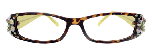 All Favorite, (Bling) Reading Glasses Women Adorned W European Crystals (Tortoise Brown) Frame +4 +4.5 +5 +6 NY Fifth Avenue. by NY Fifth Avenue