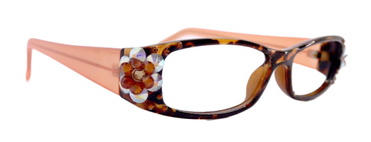 All Favorite, (Bling) Reading Glasses Women Adorned W European Crystals (Tortoise Brown) Frame +4 +4.5 +5 +6 NY Fifth Avenue. by NY Fifth Avenue