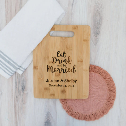 Personalized Wedding Gift Cutting Board, unique wedding gift for couple, Custom Bamboo Wood Board, personalized cutting board wedding gift by Joyful Moose