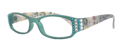 Rosie Bling Reading Glasses Women W (Clear N Turquoise) Genuine European Crystals (Turquoise / Green) NY Fifth Avenue by NY Fifth Avenue