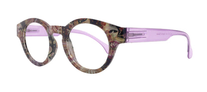 Xochitl, Premium Reading Glasses High-End Readers +1.25 .. +3.00 (Purple Paisley ) Round Optical Frames. NY Fifth Avenue. by NY Fifth Avenue