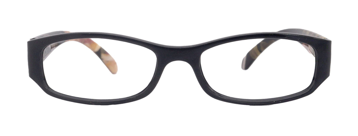 Rosie Premium Reading Glasses, Fashion Reader (Flower Black) Print, Oval Shape +4 High Magnification, NY Fifth Avenue by NY Fifth Avenue