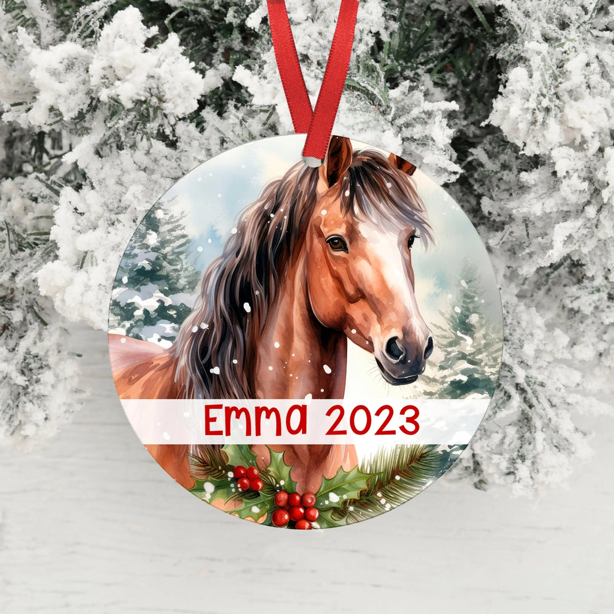 Horse Ornament, girl christmas ornament personalized, Horse Lover gifts for her, Horse Christmas Ornament, Christmas Personalized Gift by Joyful Moose