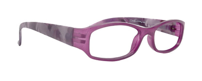 Rosie Premium Reading Glasses, Fashion Reader (Flower Purple) Print, Oval Shape +4 High Magnification, NY Fifth Avenue (Wide Frame) by NY Fifth Avenue