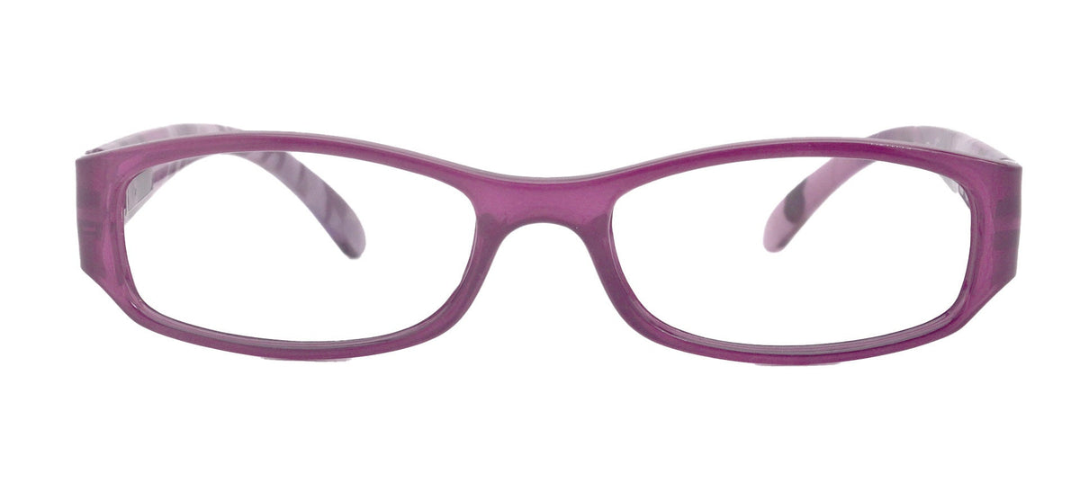 Rosie Premium Reading Glasses, Fashion Reader (Flower Purple) Print, Oval Shape +4 High Magnification, NY Fifth Avenue (Wide Frame) by NY Fifth Avenue
